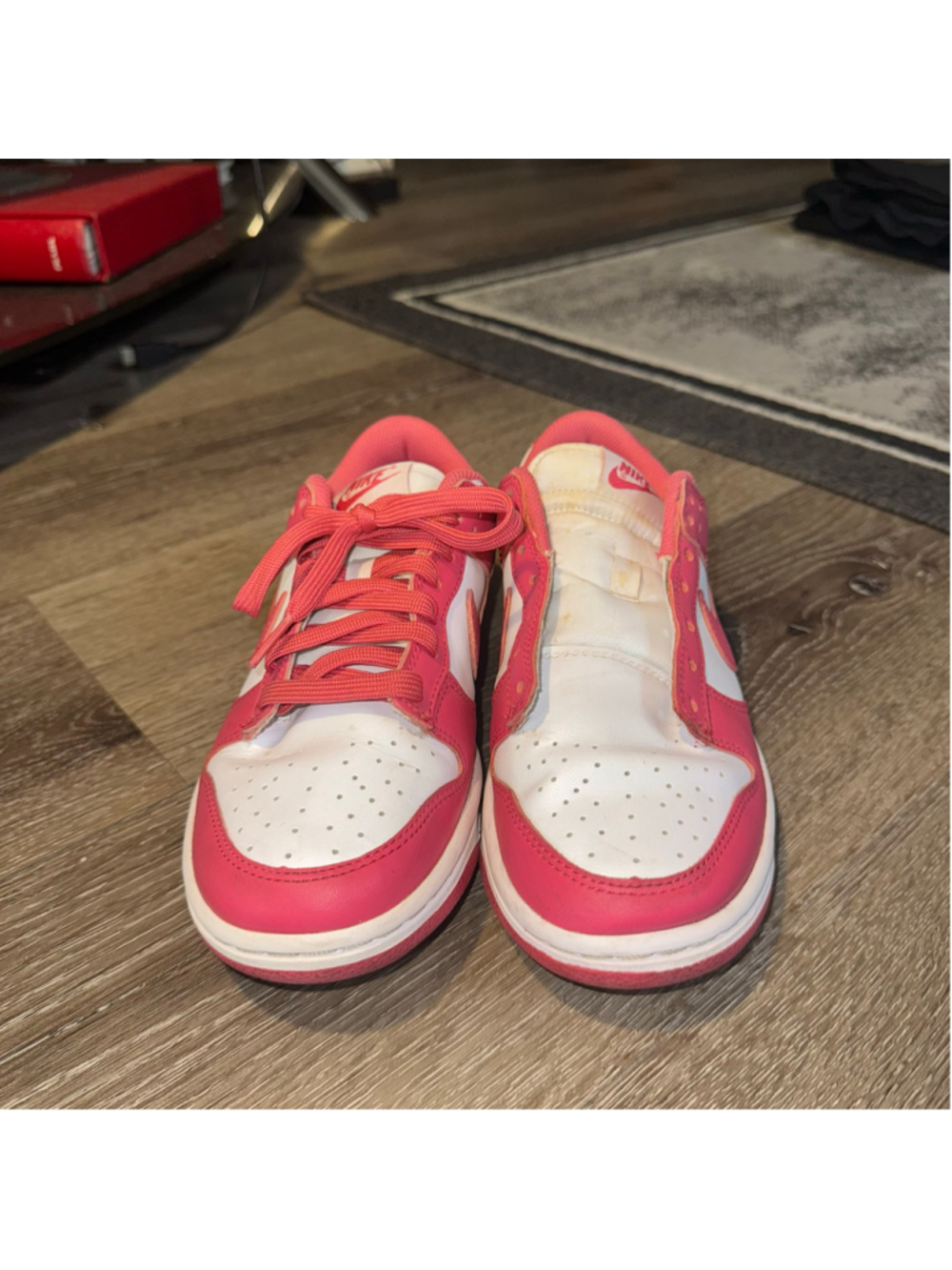 Nike Dunk Low Sneakers Pink and White Size 7 - Picture 3 of 9